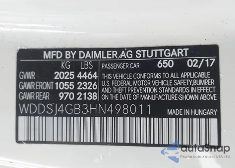 2017 Mercedes-Benz Cla 250 4Matic из США, поврежденный, VIN WDDSJ4GB3HN498011